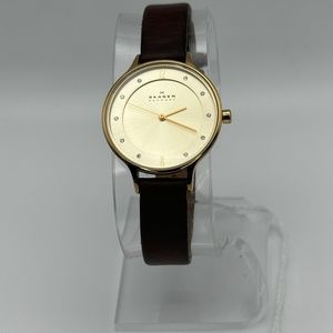 Skagen Anita Lille Medium Brown Leather Watch SKW2147